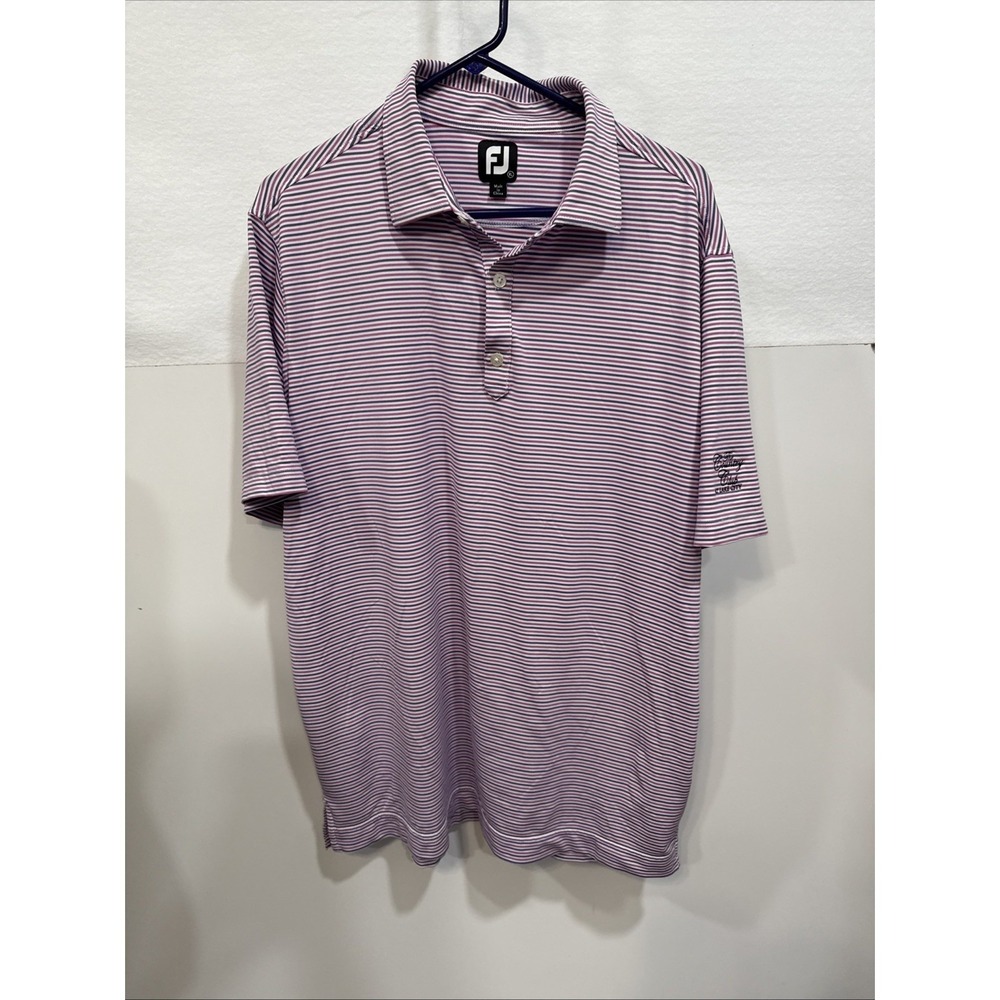 FootJoy FJ Polo Shirt Adult XLarge Purple Pink Stripe Golf Performanc Men 28544
